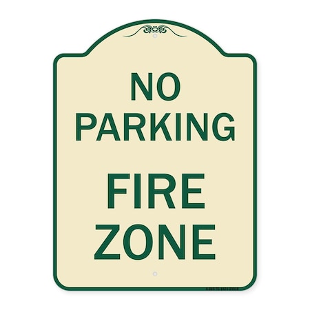 Signmission No Parking Fire Zone Heavy-Gauge Aluminum Architectural Sign, 24" x 18", TG-1824-23616 A-DES-TG-1824-23616